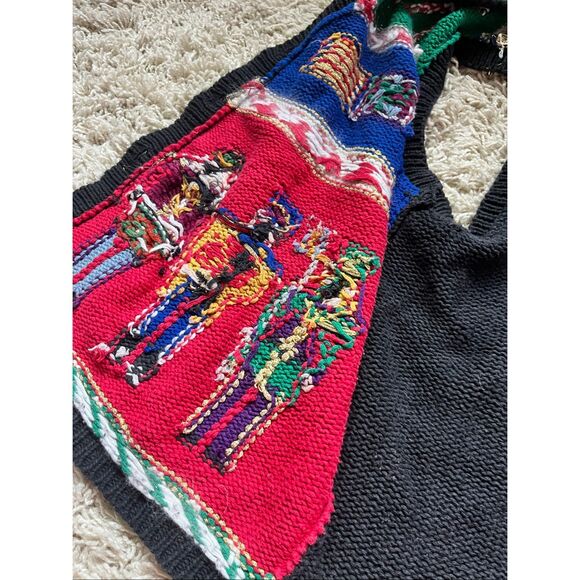 Vintage Capistrano Nutcracker Sweater Vest Christmas Hand Knit Women’s XL - Picture 11 of 16